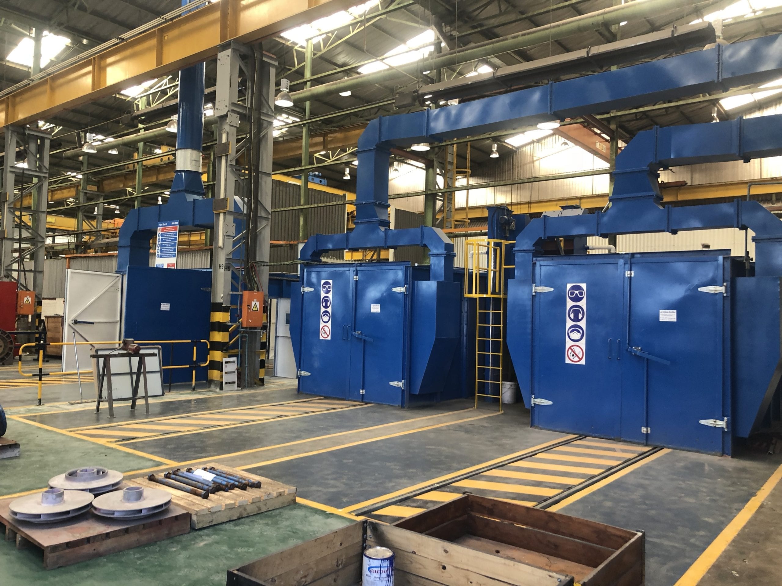 Automated shot blasting machine built by Shotblast Equipment & Spares