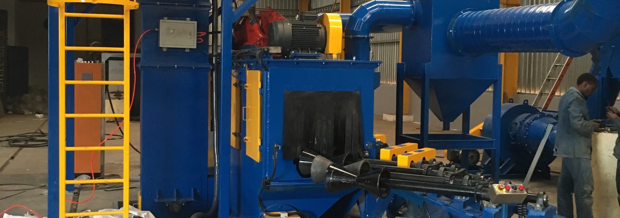 Pipe cleaning shot blasting machine